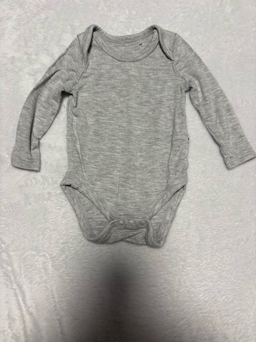 Little Sleepies Newborn Gray Bamboo Long Sleeve Bodysuit EUC
